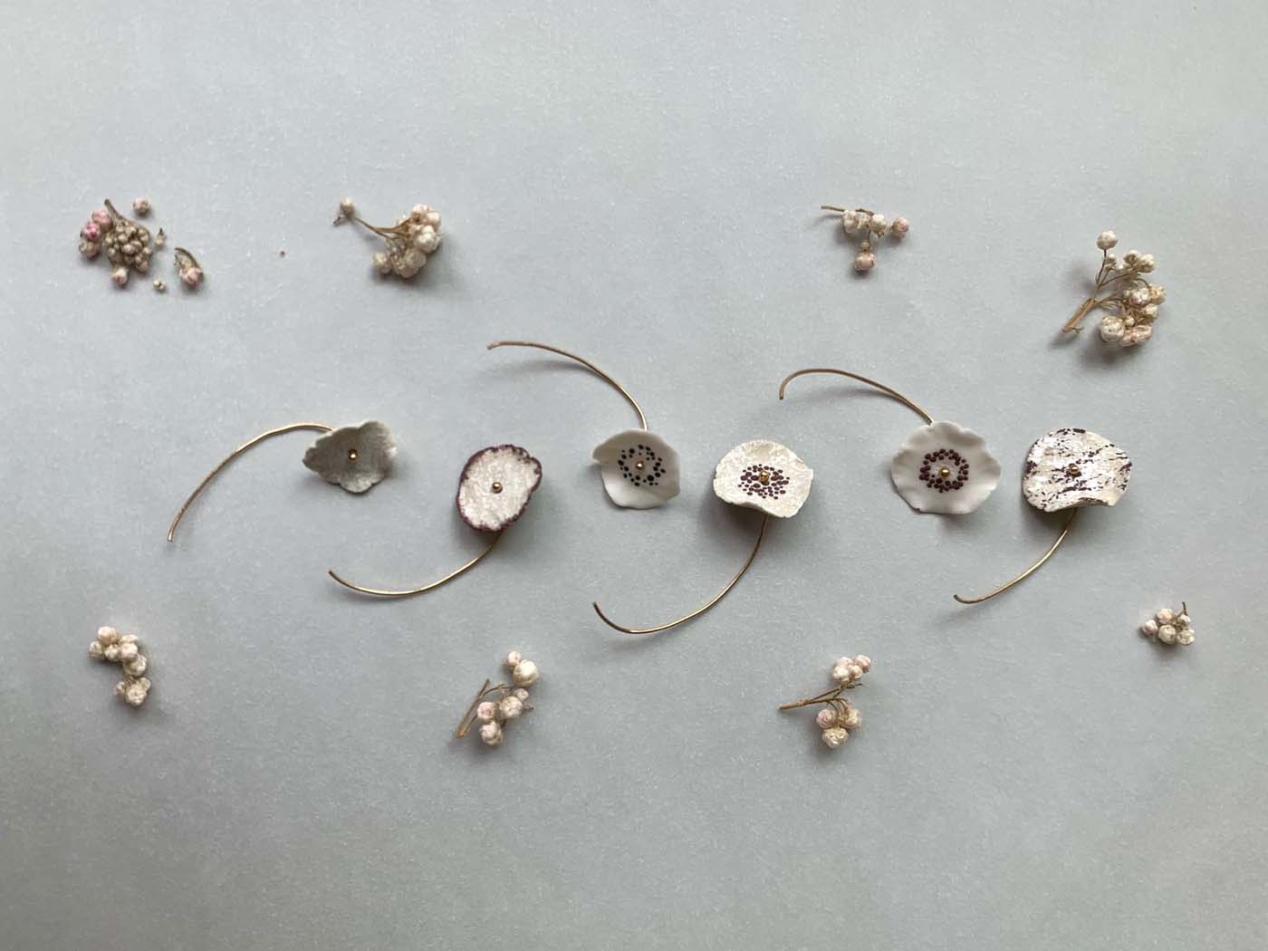 一輪の花　片耳ピアス